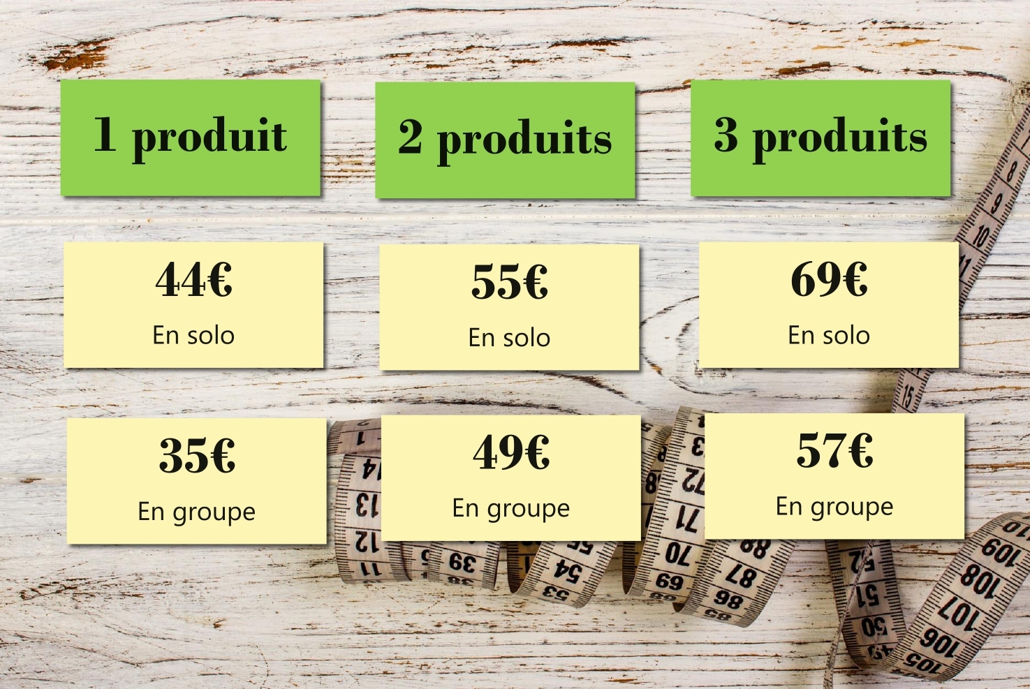 Prix ateliers sur mesure